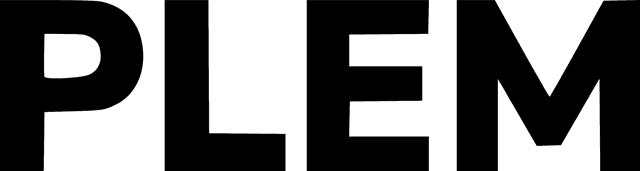 Logo PLEM composé de lettres dessinées en noir